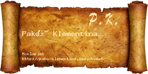 Pakó Klementina névjegykártya